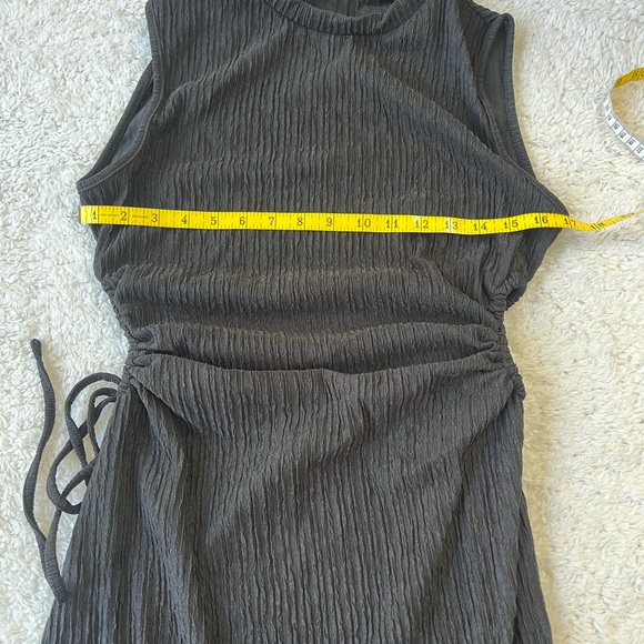 NWOT Gorglitter Cut Out Ruched Drawstring Mini Dress - Picture 6 of 13